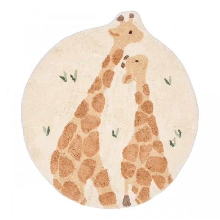 Covor tesut din bumbac organic pentru camera copilului - Girafe - Little Dutch