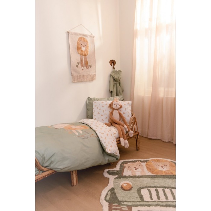 Covor tesut din bumbac organic pentru camera copilului - MASINA DE TEREN - 100 x 118 cm - Little Dutch