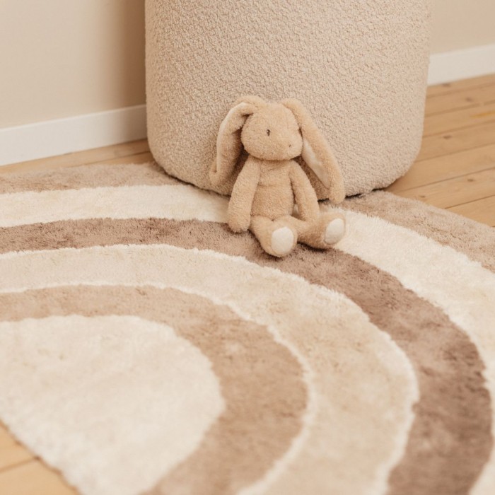 Covor din bumbac organic - 80 x 130 cm - Rainbow - Beige - Newborn Naturals  - Little Dutch