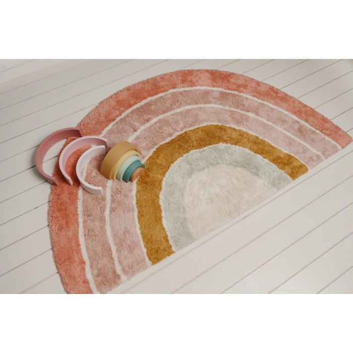 Covor - 80 x 130 cm - Rainbow - Pink - Little Dutch