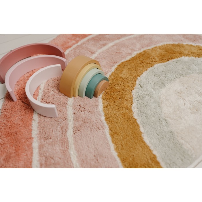 Covor - 80 x 130 cm - Rainbow - Pink - Little Dutch