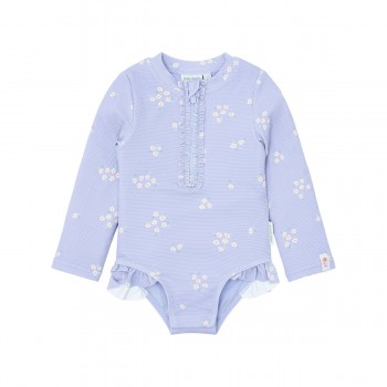 Costum de baie intreg cu maneca lunga cu protectie UV 40+ - Dreamy Lavender - Little Dutch