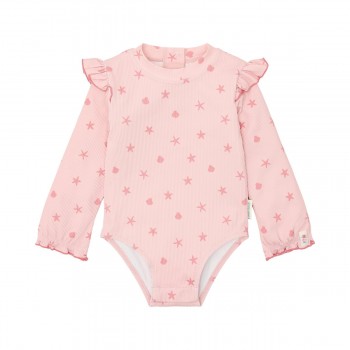 Costum de baie intreg cu maneca lunga cu protectie UV 40+ - Dreamy Seashells - Little Dutch