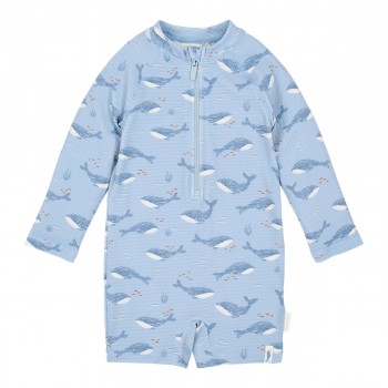 Costum de baie intreg cu maneca lunga cu protectie UV 40+ - Ocean Splash - Little Dutch
