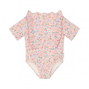 Costum de baie intreg cu maneca scurta - Dreamy Flowerfield - Little Dutch