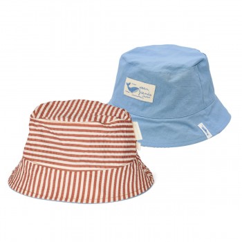 Palarie bucket de soare reversibila - Ocean Blue - Little Dutch