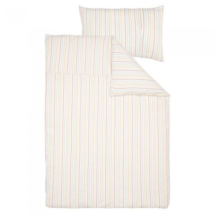 Lenjerie pentru patut - 100 x 140 cm - Vintage Sunny Stripes - Little Dutch