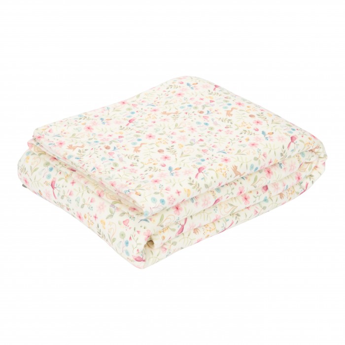 Patura din bumbac organic dublata cu plus - 70 x 100 - Fairy Wonders - Little Dutch