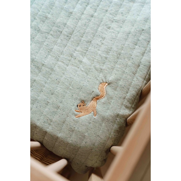 Paturica reversibila din bumbac organic - 70 x 100 cm -  Pure Sage - Little Dutch