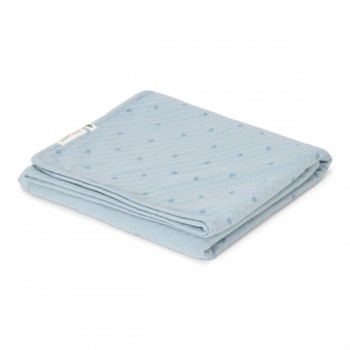 Patura dublata din bumbac organic  - Pure Denim Blue - Little Dutch