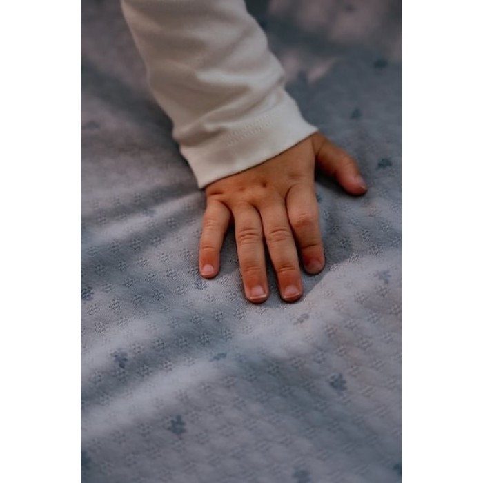 Patura dublata din bumbac organic  - Pure Denim Blue - Little Dutch