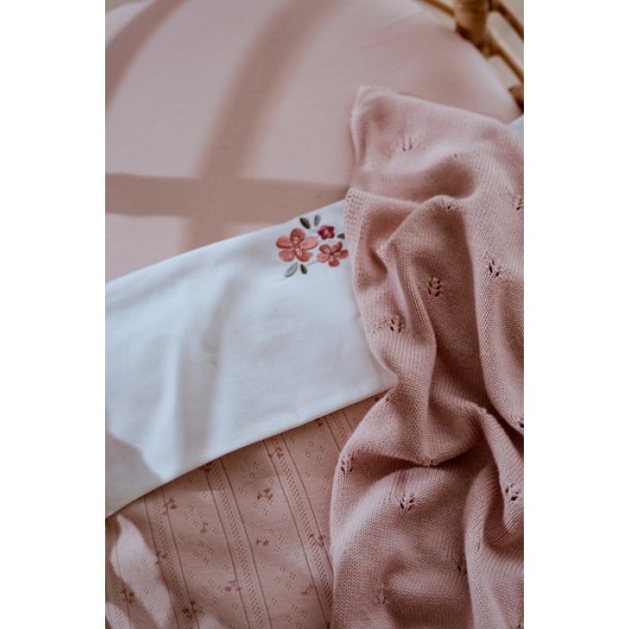 Patura dublata din bumbac organic  - Pure Blossom - Little Dutch