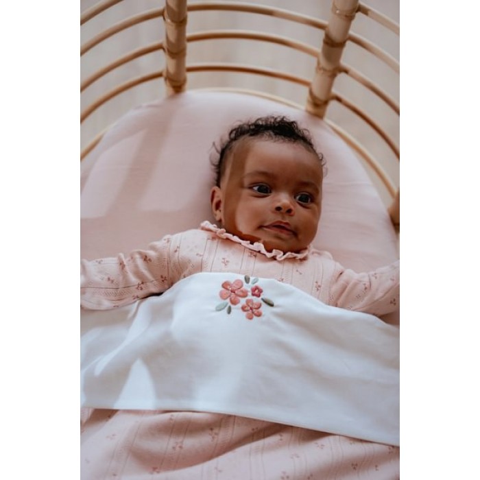 Patura dublata din bumbac organic  - Pure Blossom - Little Dutch