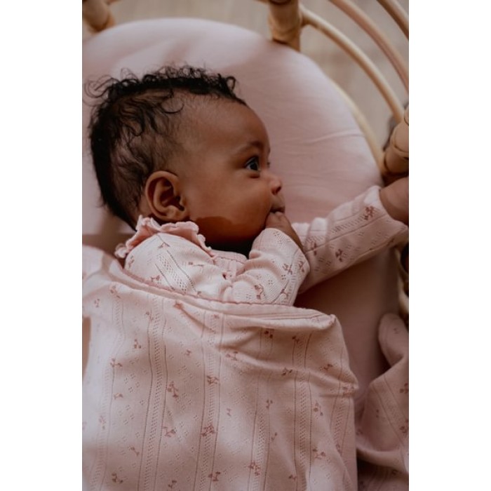 Patura dublata din bumbac organic  - Pure Blossom - Little Dutch