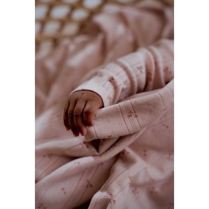 Patura dublata din bumbac organic  - Pure Blossom - Little Dutch