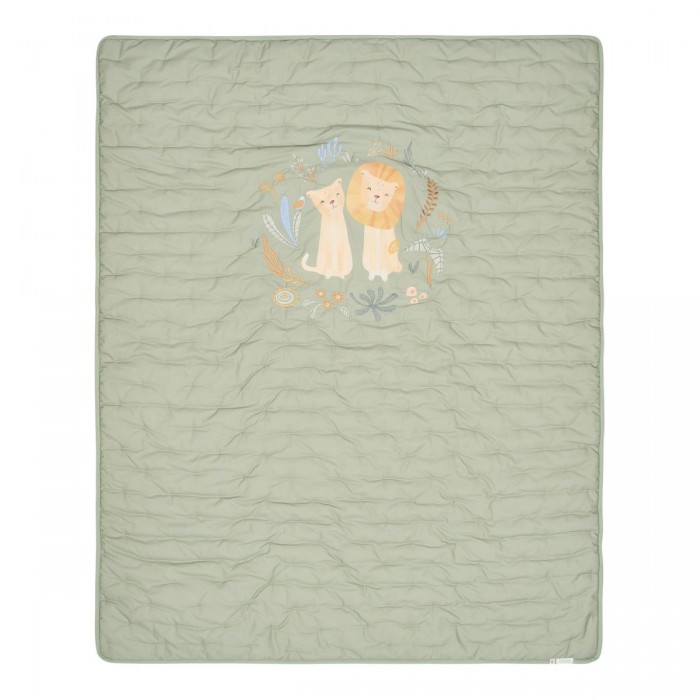 Patura matlasata din bumbac organic - Green - Safari Wonders - 110 x 140 - Little Dutch