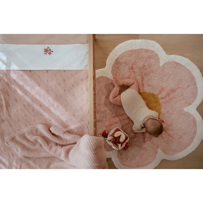 Patura tricotata din bumbac organic dublata cu plus - Pure Blossom - Little Dutch