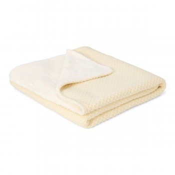 Patura tricotata din bumbac organic - Pure Soft White - Little Dutch