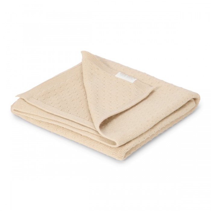 Patura tricotata din bumbac organic dublata cu plus - Pure Soft Beige - Little Dutch Patura tricotata din bumbac organic dublata cu plus - Pure Soft Beige - Little Dutch