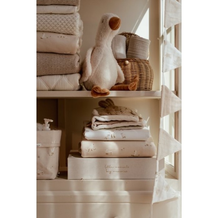 Patura tricotata din bumbac organic dublata cu plus - Pure Soft Beige - Little Dutch Patura tricotata din bumbac organic dublata cu plus - Pure Soft Beige - Little Dutch