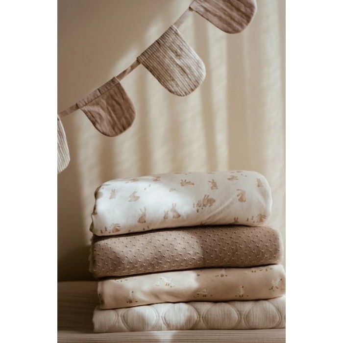 Patura tricotata din bumbac organic dublata cu plus - Pure Soft Beige - Little Dutch Patura tricotata din bumbac organic dublata cu plus - Pure Soft Beige - Little Dutch