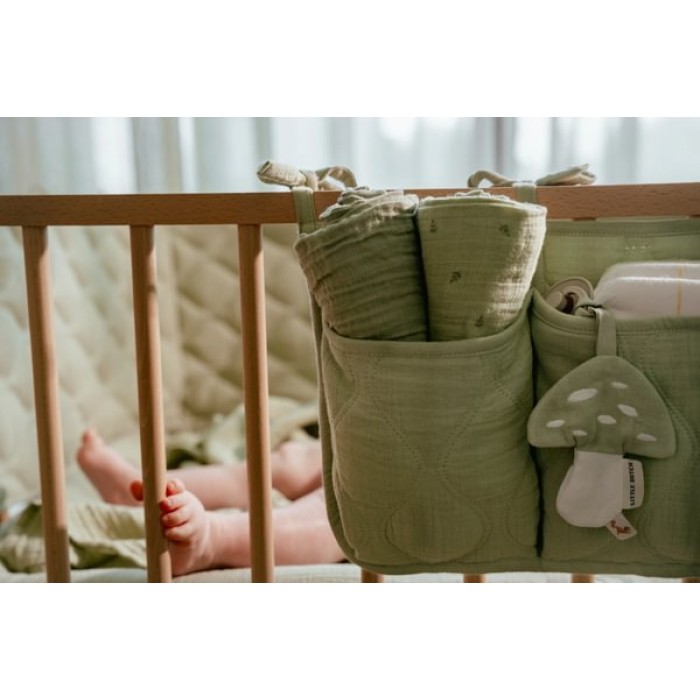 Protectie pentru patut din bumbac organic - Pure Sage - Little Dutch Protectie pentru patut din bumbac organic - Pure Sage - Little Dutch