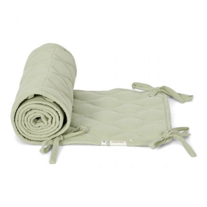 Protectie pentru patut din bumbac organic - Pure Sage - Little Dutch Protectie pentru patut din bumbac organic - Pure Sage - Little Dutch