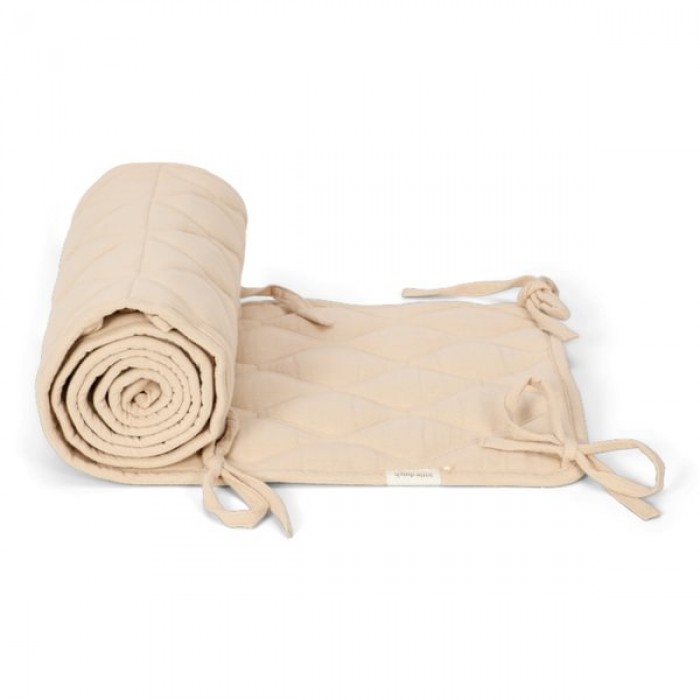 Protectie pentru patut din bumbac organic - Pure Soft Beige Stripe - Little Dutch Protectie pentru patut din bumbac organic - Pure Soft Beige Stripe - Little Dutch