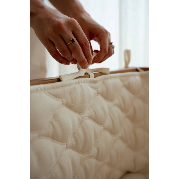 Protectie pentru patut din bumbac organic - Pure Soft White - Little Dutch