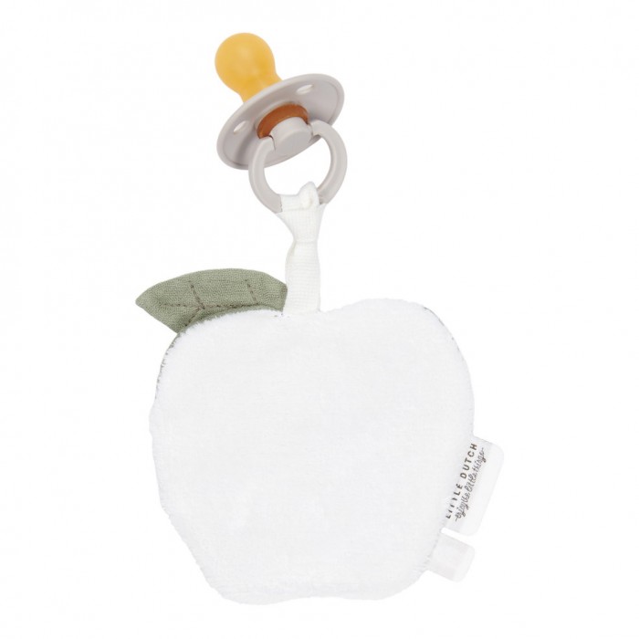 Suport pentru suzeta din muselina de bumbac organice - Apple Olive - Little Farm - Little Dutch