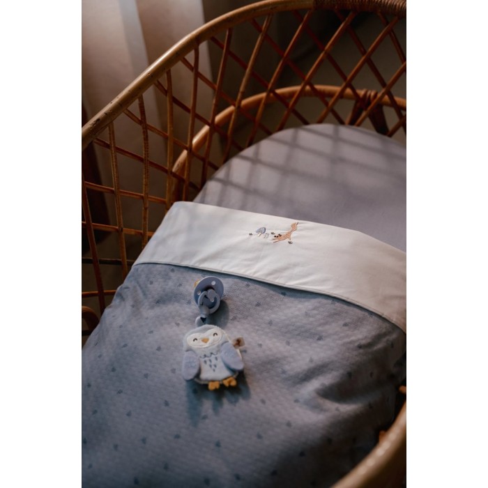 Suport pentru suzeta din bumbac organic - Owl - Forest Friends - Little Dutch