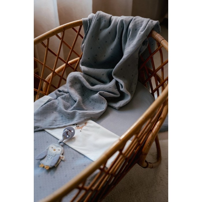 Suport pentru suzeta din bumbac organic - Owl - Forest Friends - Little Dutch