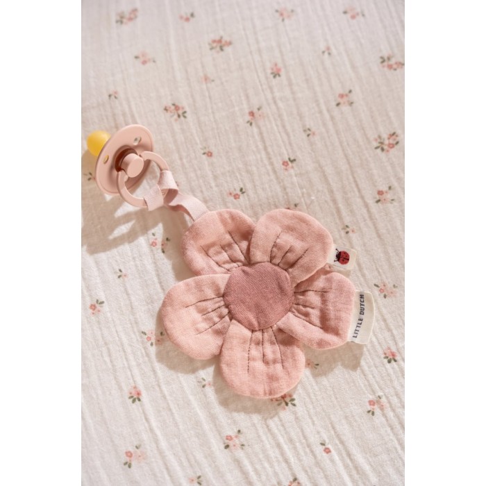 Suport pentru suzeta din bumbac organic - Flower - Fairy Garden - Little Dutch