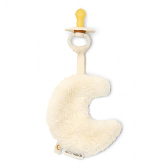Suport pentru suzeta din bumbac organic in forma de luna - Pure Soft White - Little Dutch Suport pentru suzeta din bumbac organic in forma de luna - Pure Soft White - Little Dutch