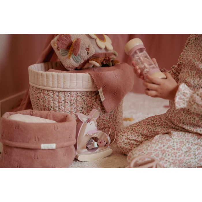 Cos de depozitare rotund matlasat pentru comoda de infasat - Fairy Floral - Little Dutch