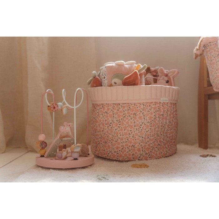 Cos de depozitare rotund matlasat pentru comoda de infasat - Fairy Floral - Little Dutch