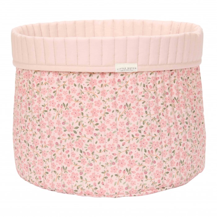 Cos de depozitare rotund matlasat pentru comoda de infasat - mare - Fairy Floral - Little Dutch