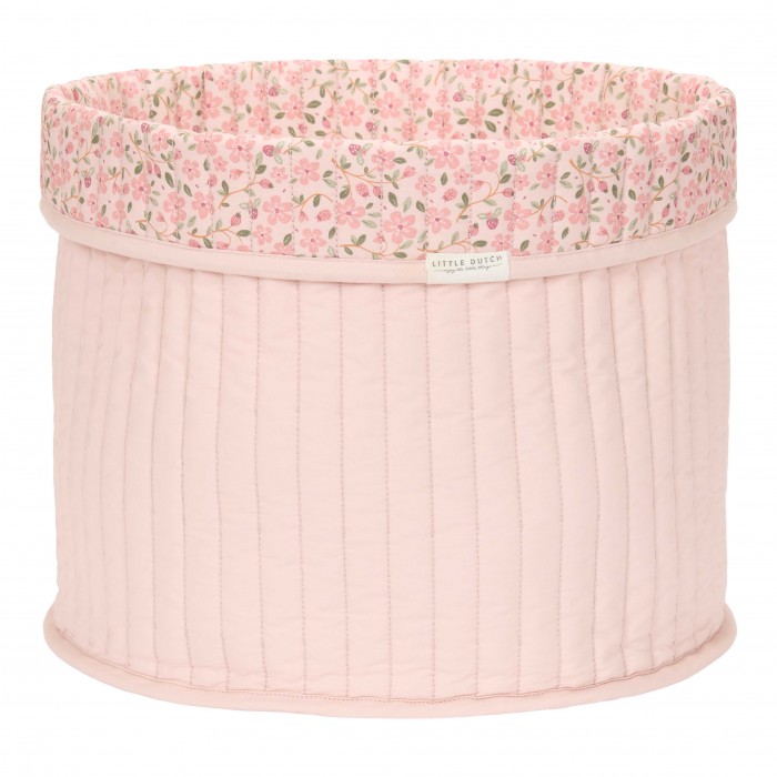 Cos de depozitare rotund matlasat pentru comoda de infasat - mare - Fairy Floral - Little Dutch