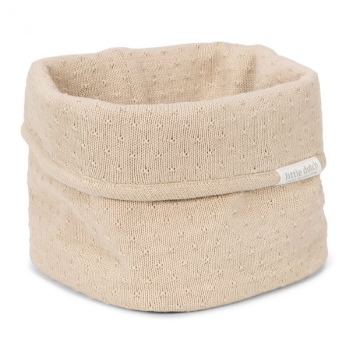 Cos de depozitare tricotat din bumbac organic - 15 x 15 - Pure Soft Beige - Little Dutch Cos de depozitare tricotat din bumbac organic - 15 x 15 - Pure Soft Beige - Little Dutch