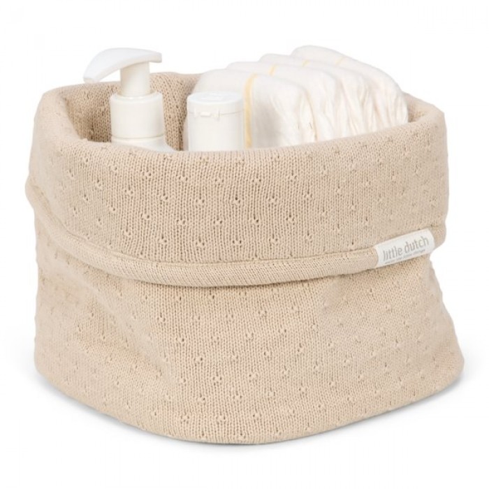 Cos de depozitare tricotat din bumbac organic - 15 x 15 - Pure Soft Beige - Little Dutch Cos de depozitare tricotat din bumbac organic - 15 x 15 - Pure Soft Beige - Little Dutch