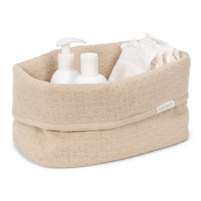 Cos de depozitare tricotat din bumbac organic - 25 x 15 - Pure Soft Beige - Little Dutch Cos de depozitare tricotat din bumbac organic - 25 x 15 - Pure Soft Beige - Little Dutch