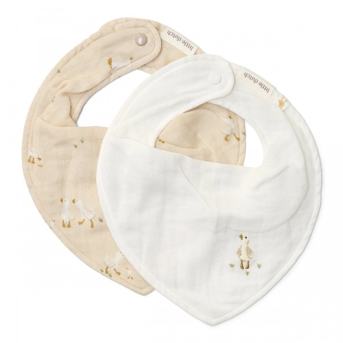 Baveta bandana din bumbac organic - set 2 bucati - Little Goose - Little Dutch Baveta bandana din bumbac organic - set 2 bucati - Little Goose - Little Dutch
