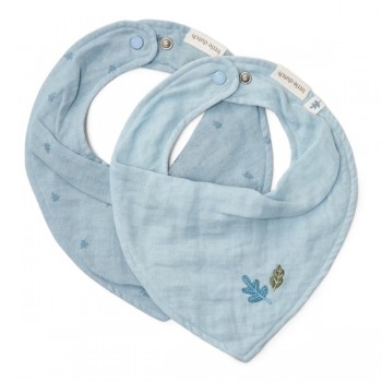 Baveta bandana din bumbac organic - set 2 bucati - Pure Denim Blue - Little Dutch Baveta bandana din bumbac organic - set 2 bucati - Pure Denim Blue - Little Dutch