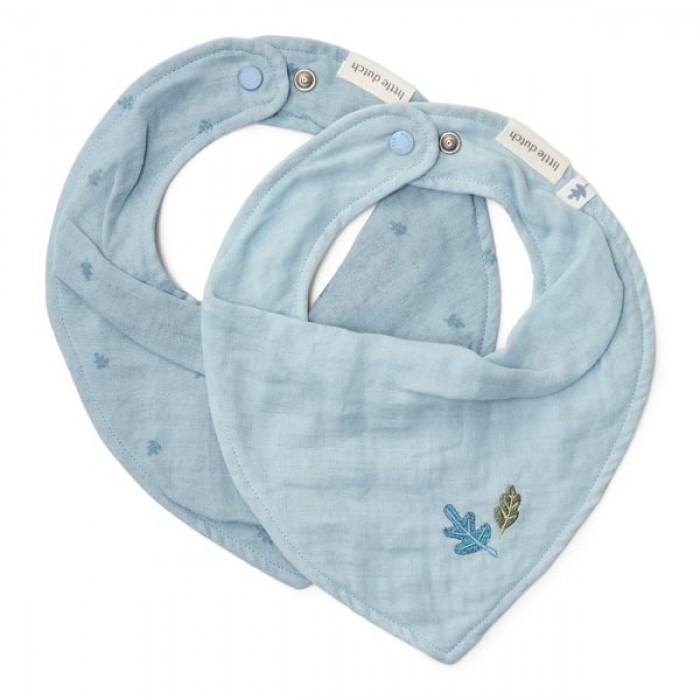 Baveta bandana din bumbac organic - set 2 bucati - Pure Denim Blue - Little Dutch Baveta bandana din bumbac organic - set 2 bucati - Pure Denim Blue - Little Dutch