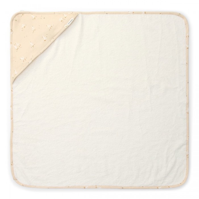 Prosop cu gluga din bumbac organic pentru bebelusi - 75 x 75 cm - Little Goose - Little Dutch