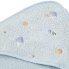 Prosop cu gluga cu broderie 75x75 cm - Blue - Little Dutch