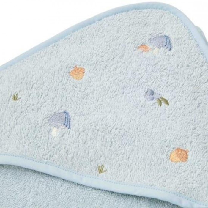 Prosop cu gluga cu broderie 75x75 cm - Blue - Little Dutch