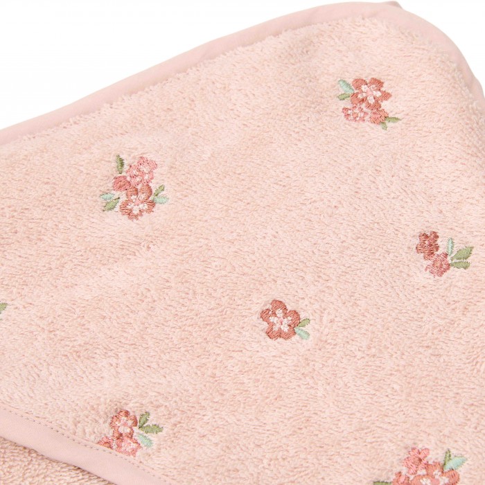 Prosop cu gluga cu broderie 100 x 100 cm - Blossom - Little Dutch