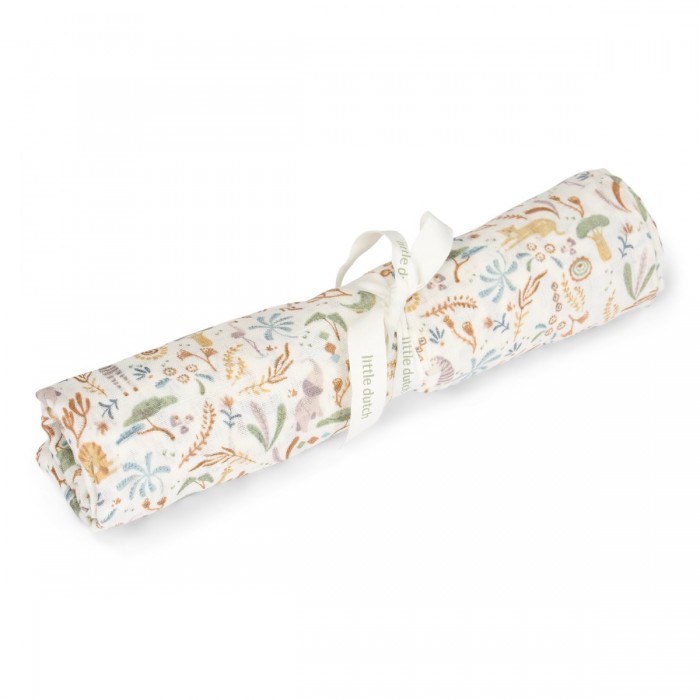 Muselina din bumbac organic - 120x120 cm - Safari Wonders - Little Dutch