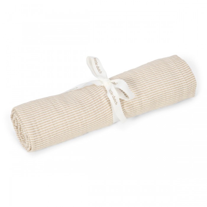 Muselina din bumbac organic - 120 x 120 cm - Pure Soft Beige - Little Dutch